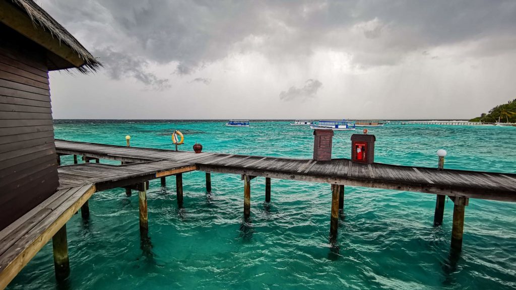 Rain showers in the Maldives