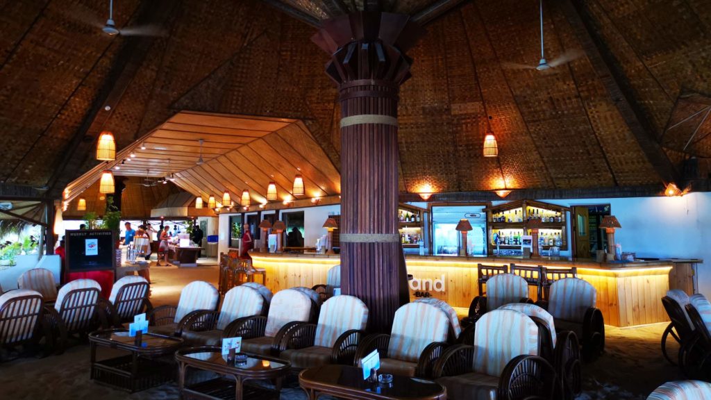 The bar at Thulhagiri Island Resort in the Maldives