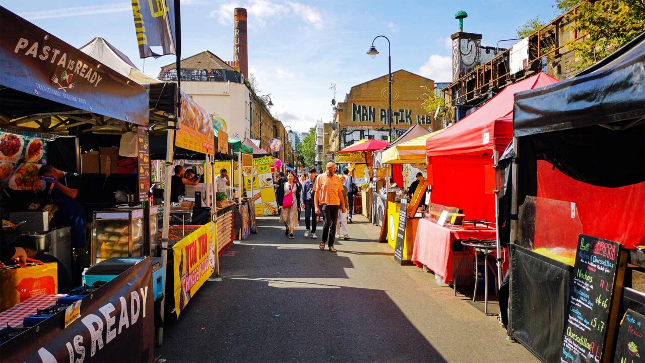 At Brick Lane Market in Shoreditch, London