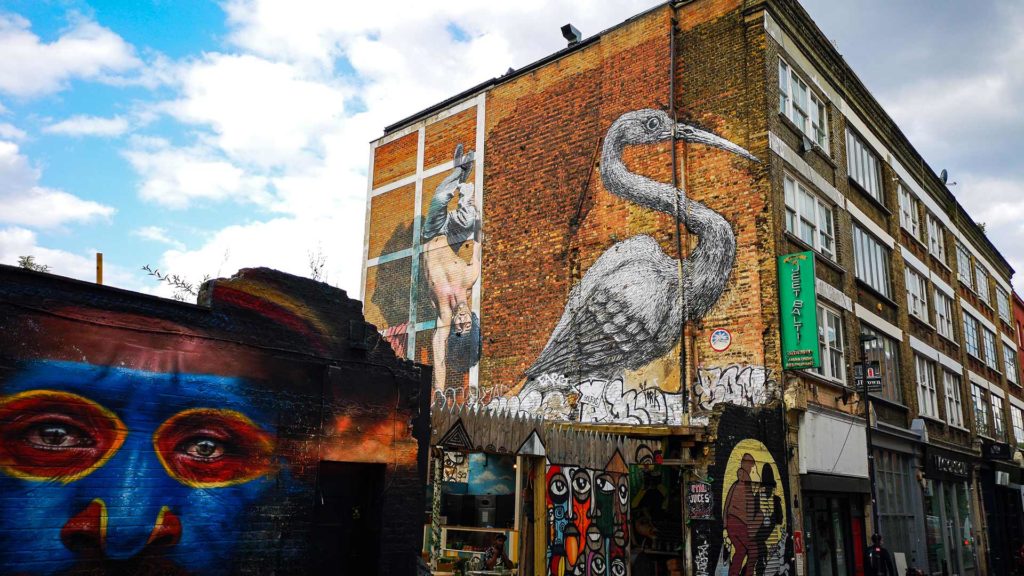 Street Art on Buildings in Shoreditch, London