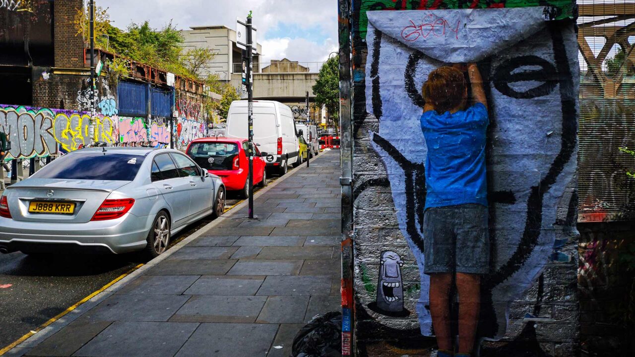 Another Street Art portrait in the London neighborhood of Shoreditch