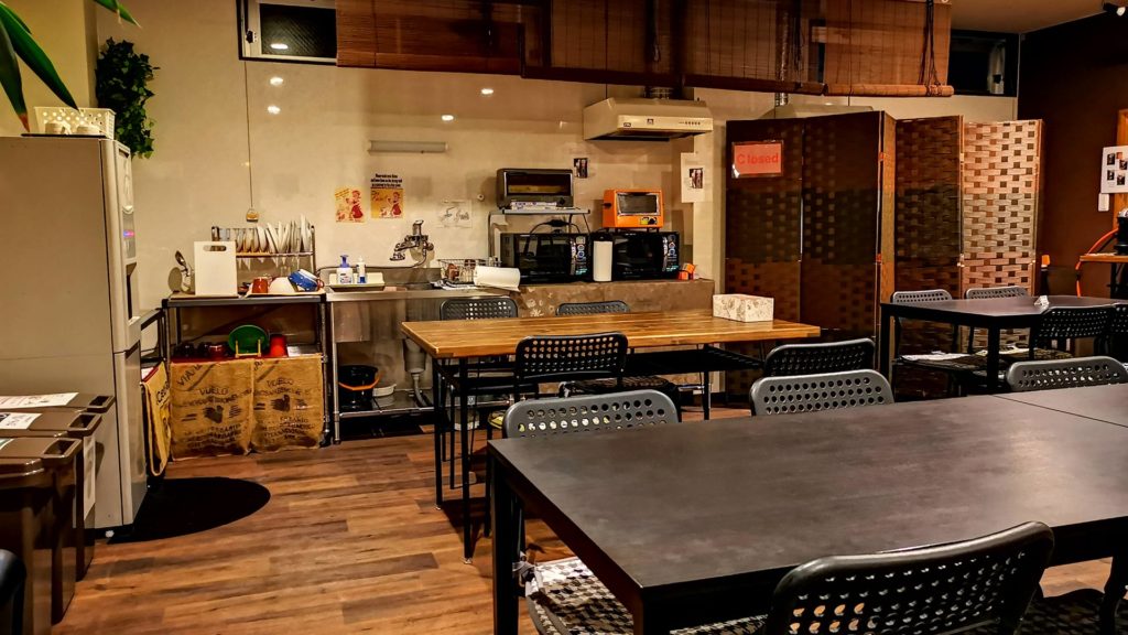 The kitchen at the Seibido Inn Kyoto