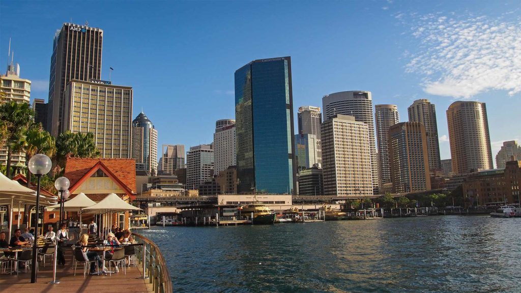 The skyline of the CBD in Sydney