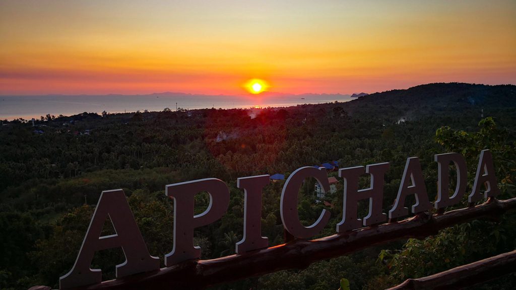 Fantastic sunset from the Apichada Sunset Bar, Koh Phangan