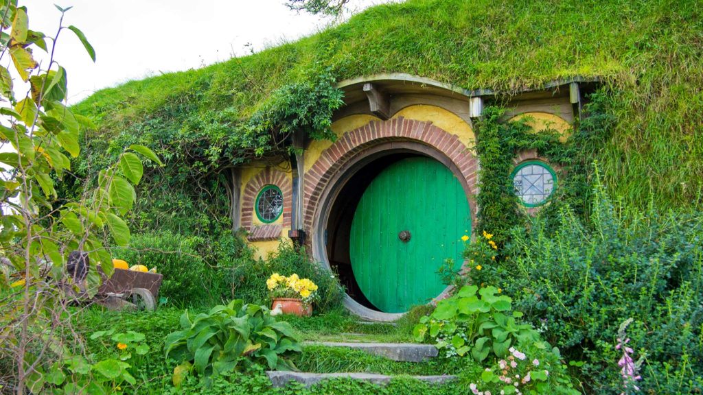 Das Haus von Bilbo, Hobbiton Movie Set Tours in Matamata, Drehort von Herr der Ringe und der Hobbit, Neuseeland