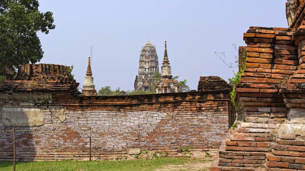 View of the Wat Ratchaburana in Ayutthaya