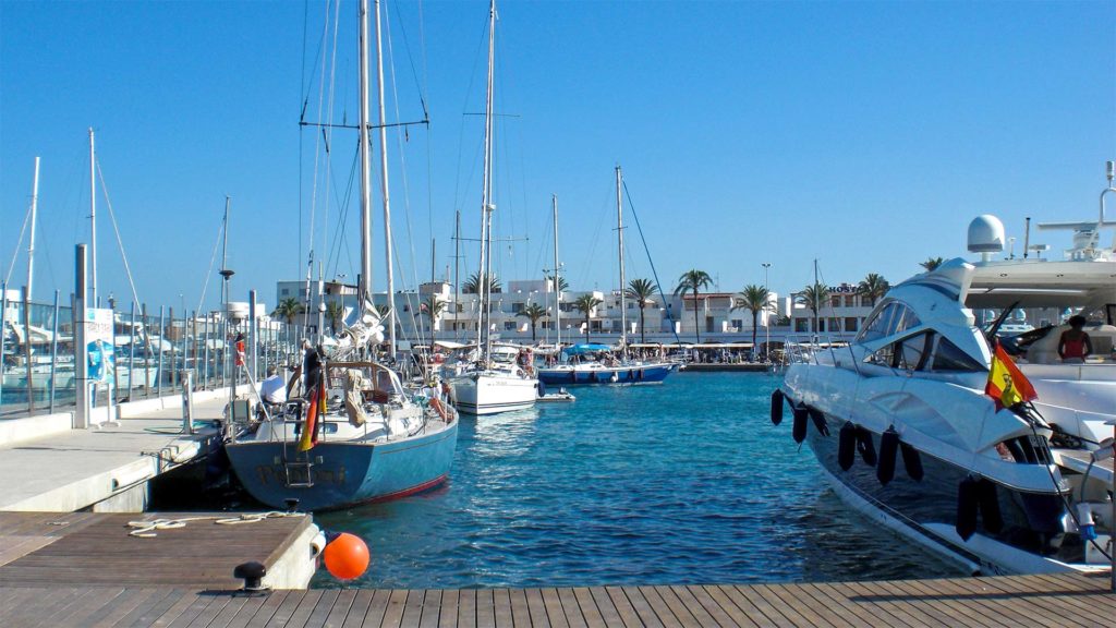 The harbor of Formentera in Spain