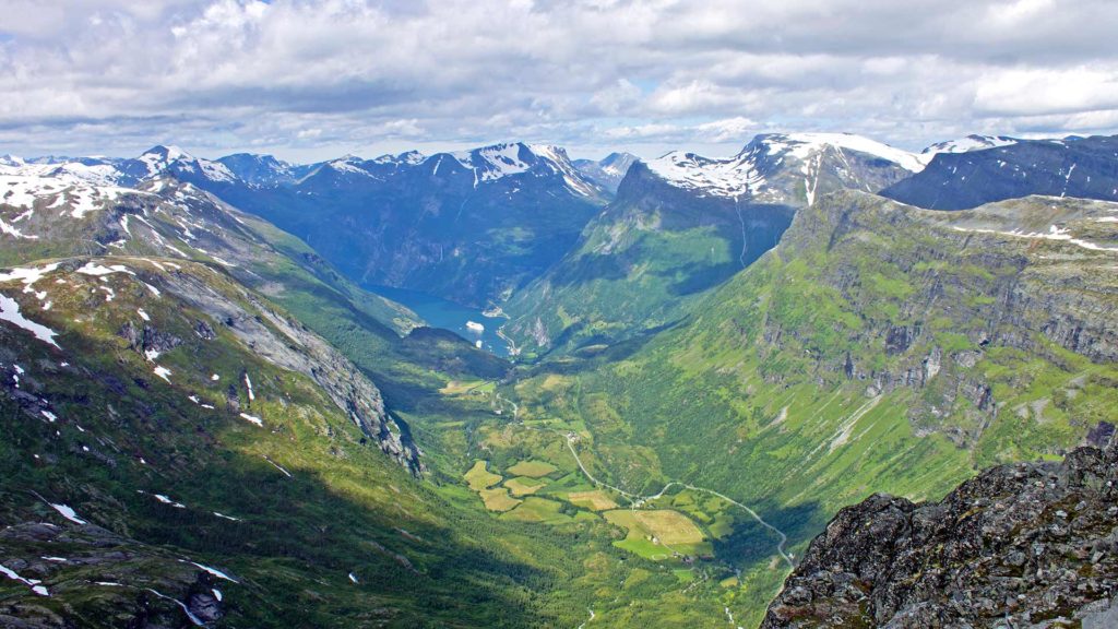 View from Dalsnibba over Geiranger in Norway
