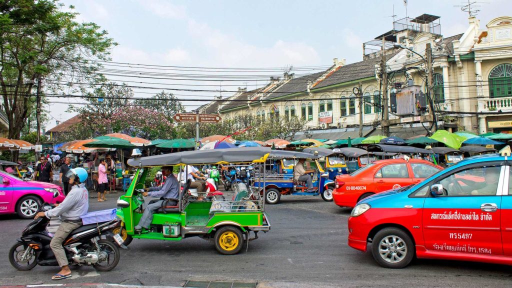 Tuk Tuks and traffic in Bangkok