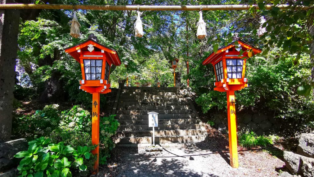 Der Weg zur Chureito Pagode in Japan