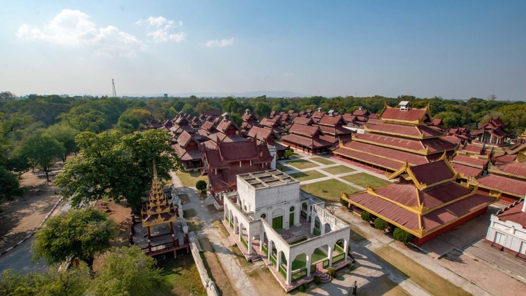 Aussicht auf den Königspalast von Mandalay, Myanmar