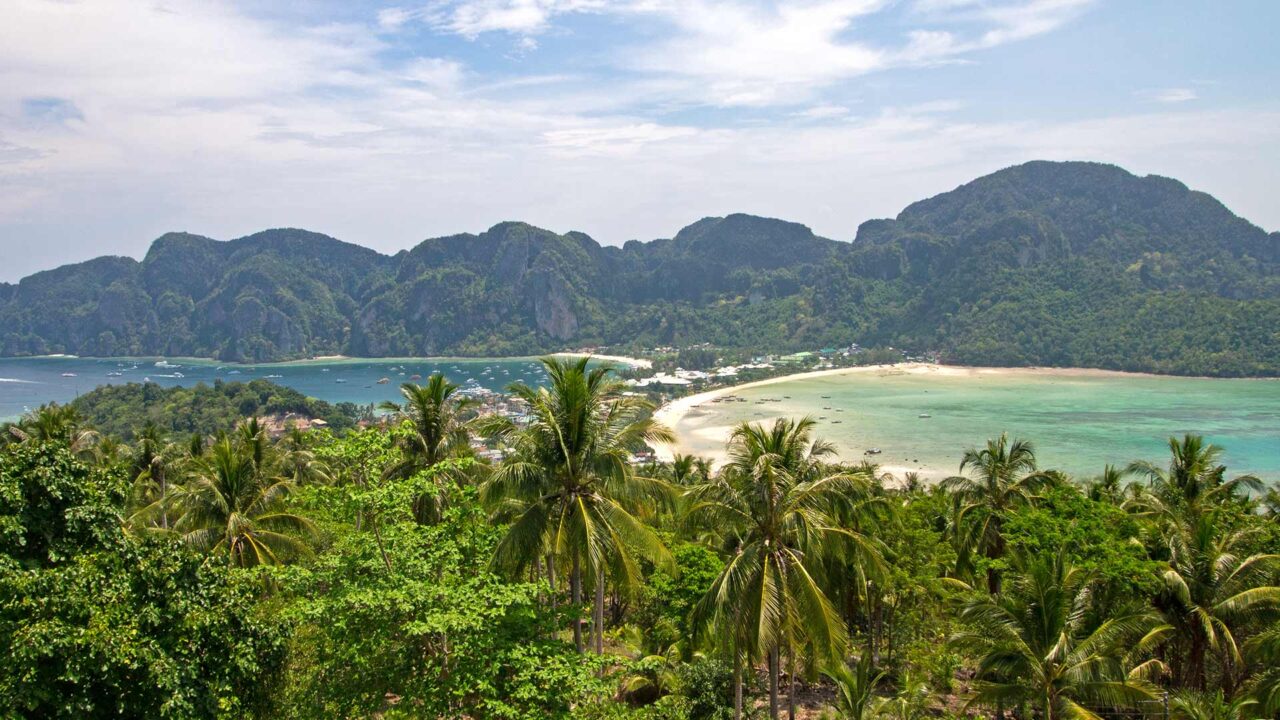 Aussicht auf Koh Phi Phi vom Viewpoint, Krabi