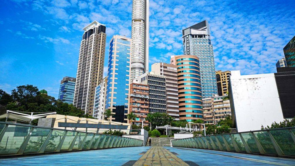 Hong Kong skyscrapers at the Garden of Stars