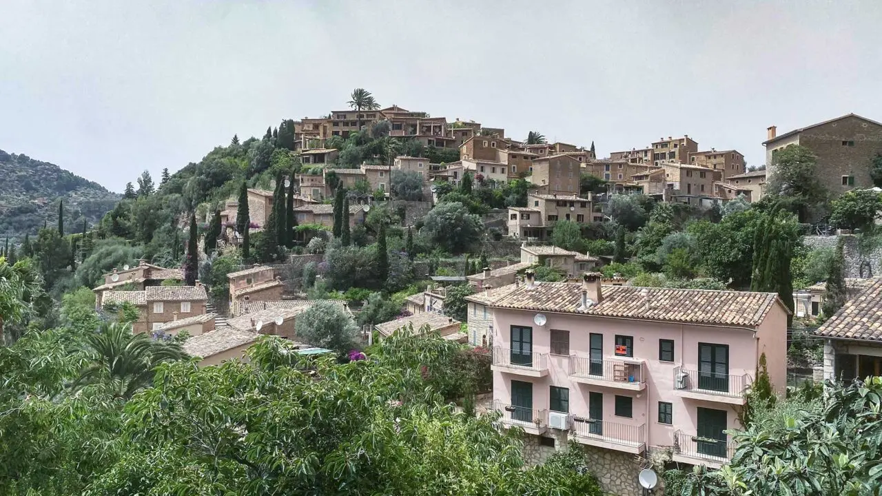 Beautiful view of the small town of Deià in Mallorca, Spain