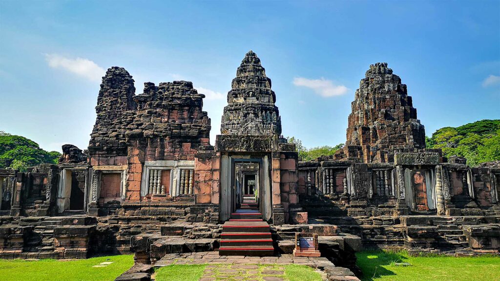 The main temple with the three prangs in Phimai Historical Park