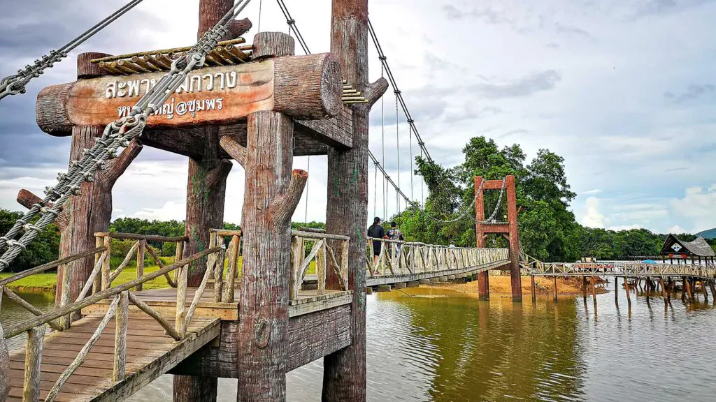 The Suspension Bridge with the deer, one of the Chumphon things to do