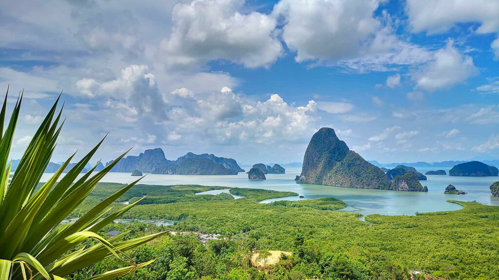 View of the ocean from the Samet Nangshe Viewpoint in Phang Nga