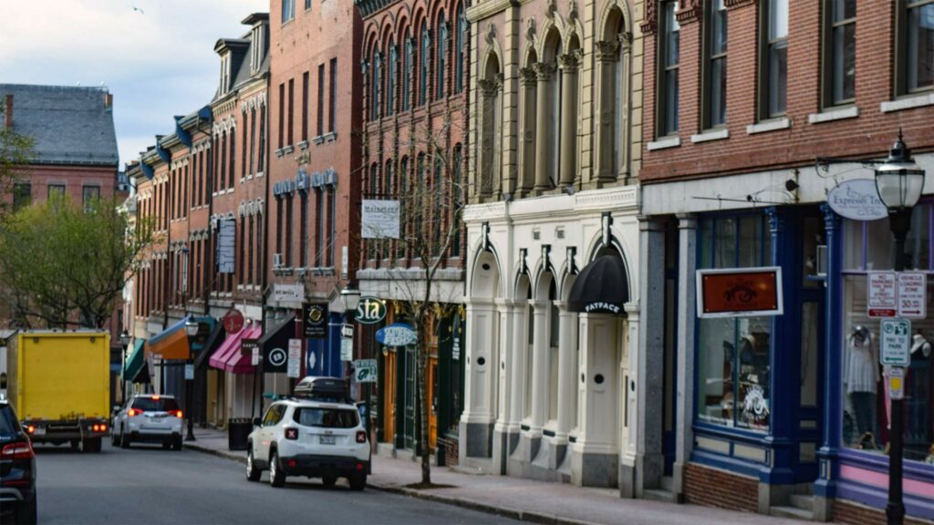 On the streets of Portland, Maine - one of the most beautiful states in the US