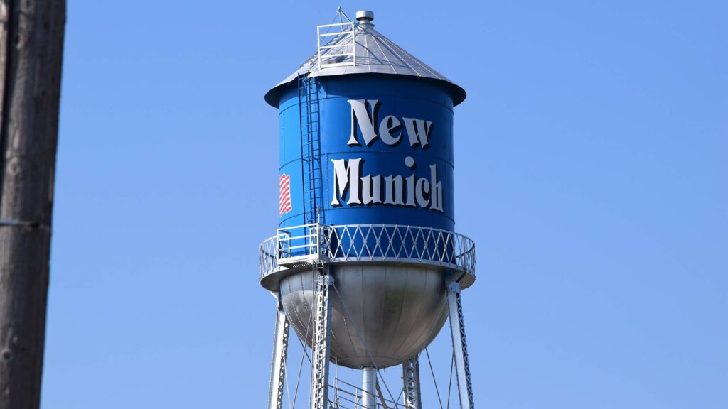 Silo with New Munich inscription in Minnesota, USA