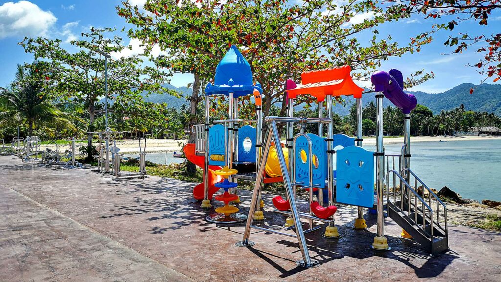 Playground at Baan Tai Pier with children on Koh Phangan