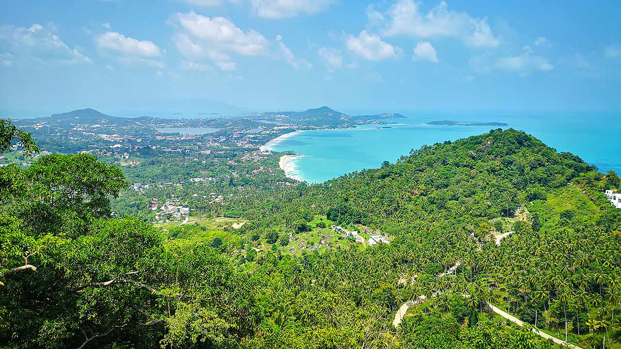 View from Heartshape Mountain towards the northeast of Koh Samui.