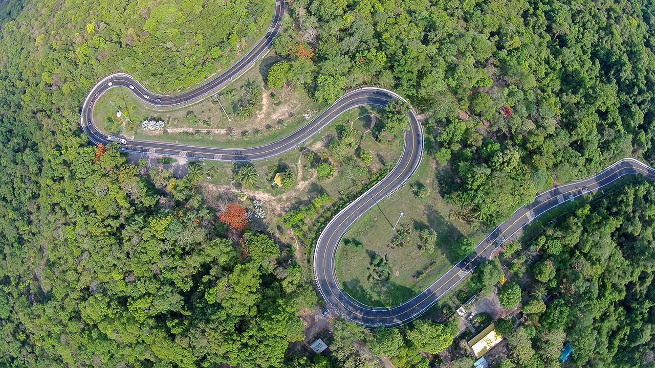 Die berühmte Schlangenkurve, Khong Ping Ngu bei Sakon Nakhon