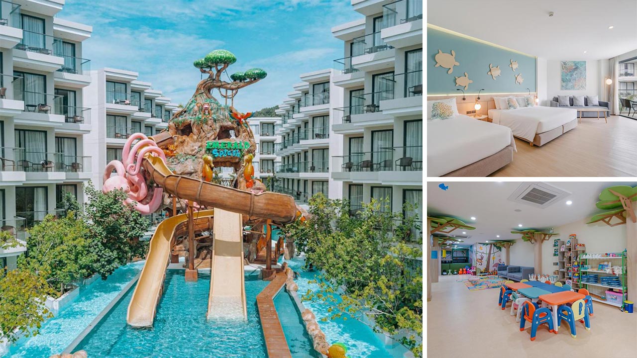 Swimming pool, rooms, and playroom at Phuket Emerald Beach Resort (Photos: Phuket Emerald Beach Resort)