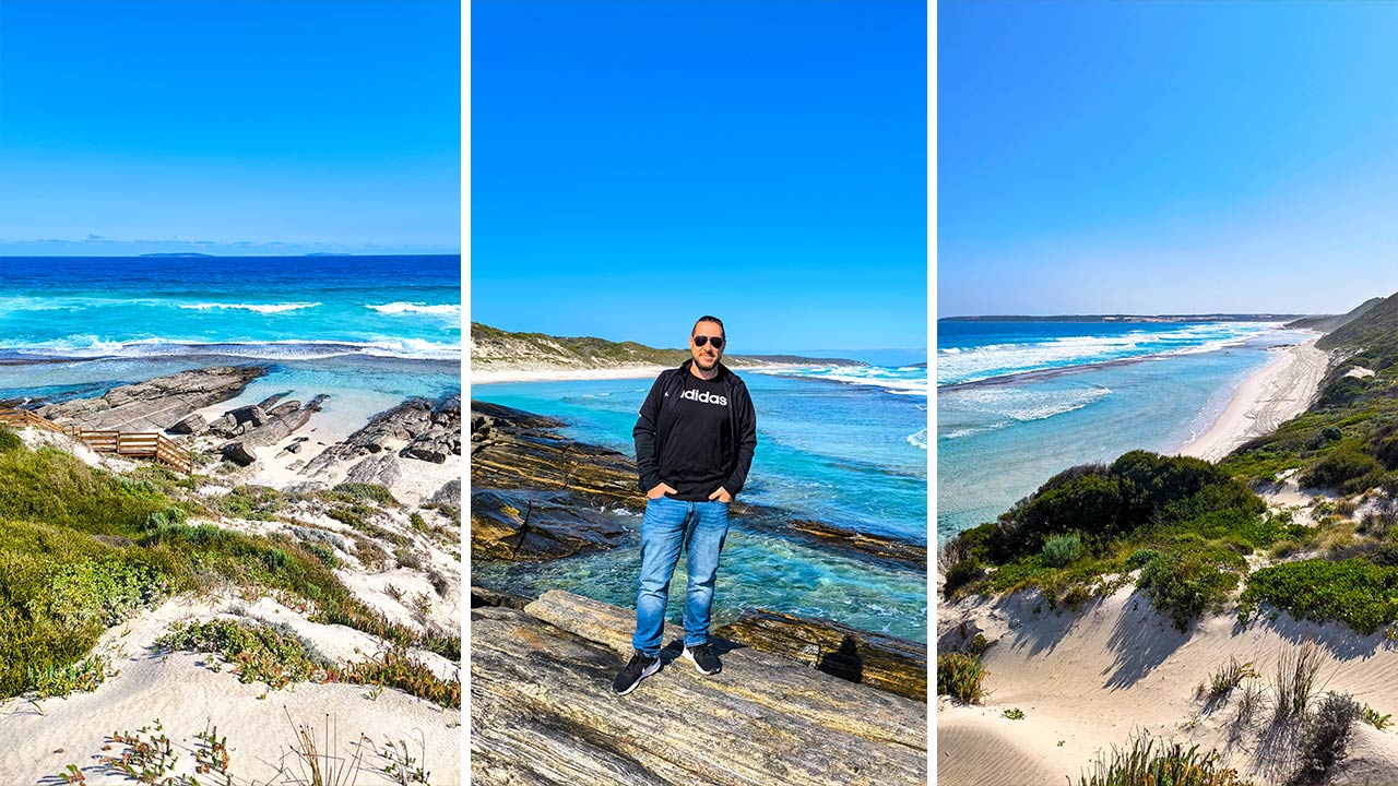 Tobi am Eleven Mile Beach, Great Ocean Drive, Esperance