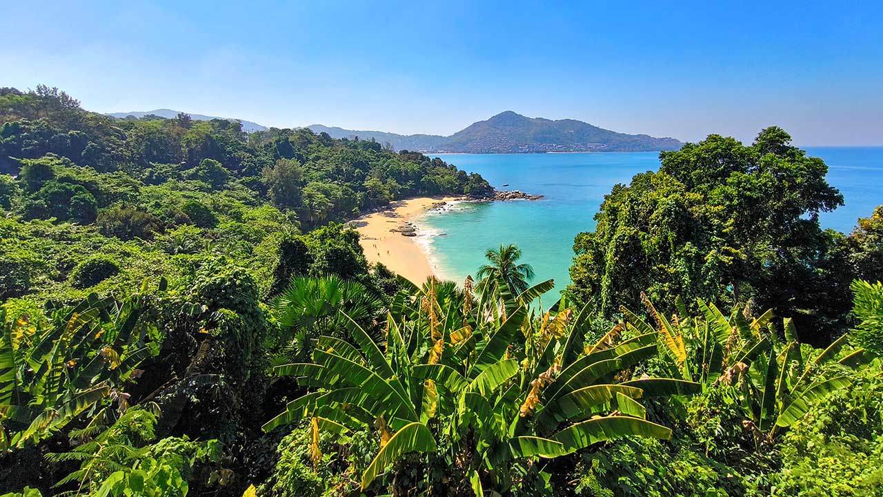 View of Laem Singh Beach on the Phuket scooter tour