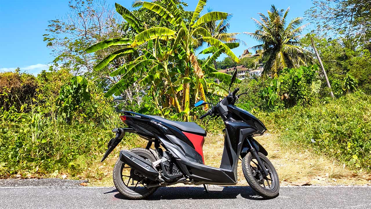 A typical scooter on a Phuket scooter tour in Thailand