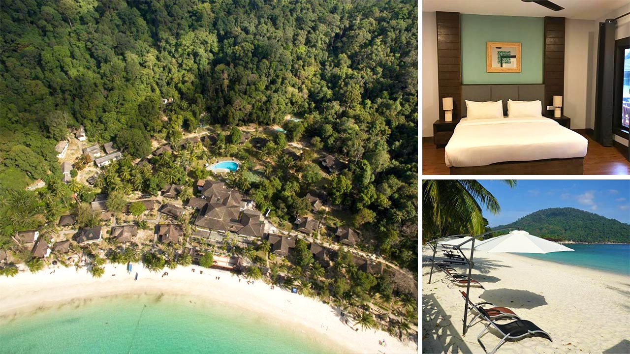 Aerial view, rooms and beach at Perhentian Island Resort (Photos: Perhentian Island Resort)