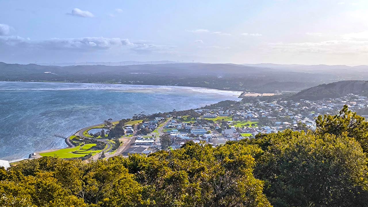 Aussicht auf Albany vom Padre White Lookout