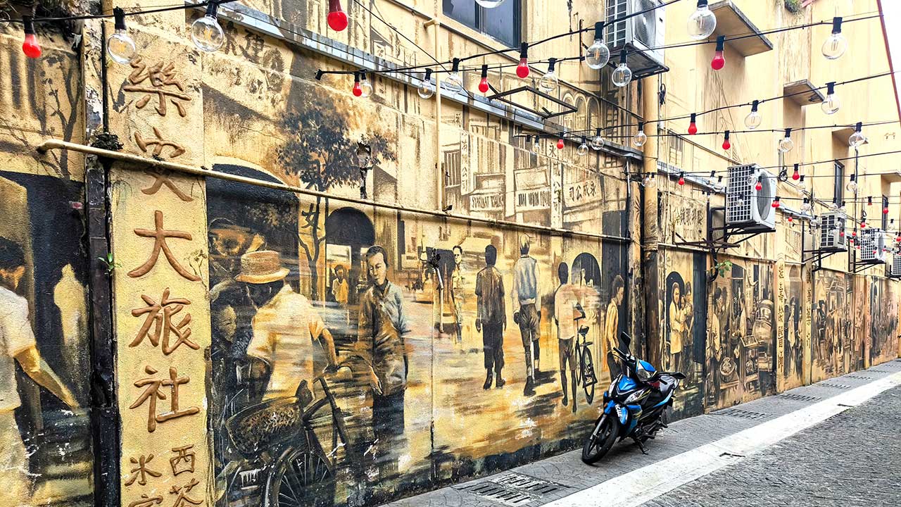 Streetart in der Lorong Petaling 2 in Kuala Lumpurs Chinatown