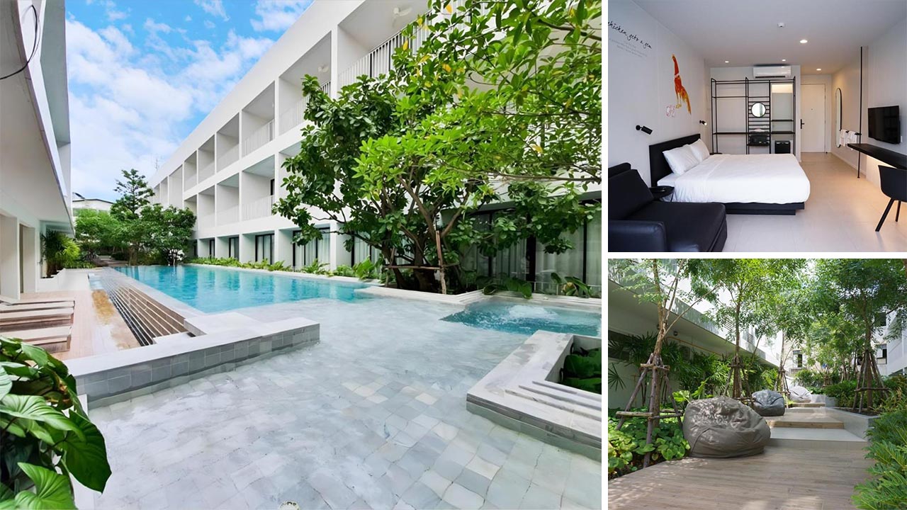 Swimmingpool, Zimmer und Garten im Chern Bangkok (Fotos: Chern Bangkok)