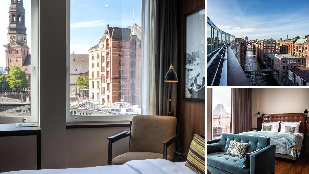 Rooms and view of the AMERON Hamburg Hotel Speicherstadt (Photos: AMERON Hamburg Hotel Speicherstadt)